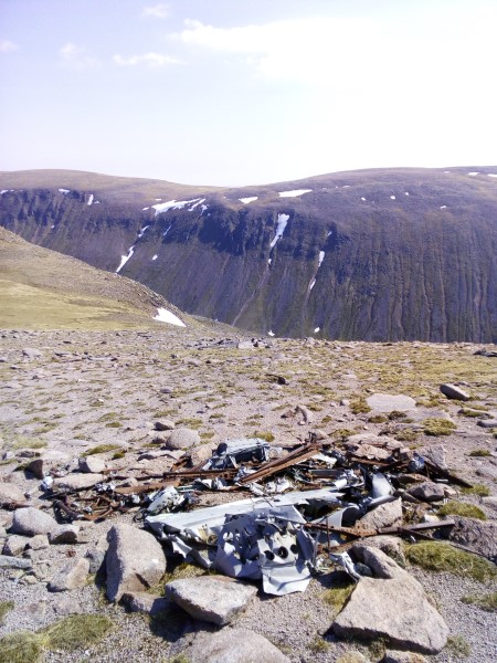 Collection of wreckage on Braeriach from Blenheim Z7356
