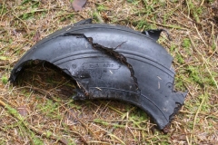 Remains of a tyre at the crash site of SEPECAT Jaguar XX732 on Stock Hill, Hawick