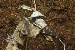 Wreckage at the crash site of SEPECAT Jaguar XX732 on Stock Hill, Hawick