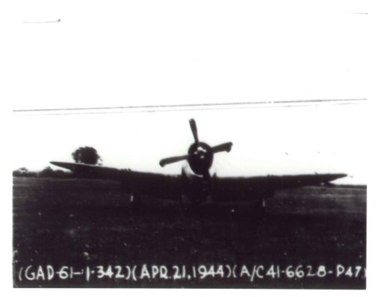 Republic P-47C Thunderbolt 41-6628 at Atcham after a minor landing accident