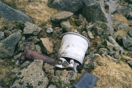 Part of one of the main undercarriage assemblies at the crash site on Beinn Nuis, Isle of Arran