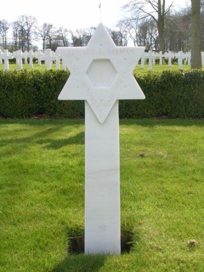 Grave of Master Sergeant Edward Z. Gelman at Cambridge American Cemetery