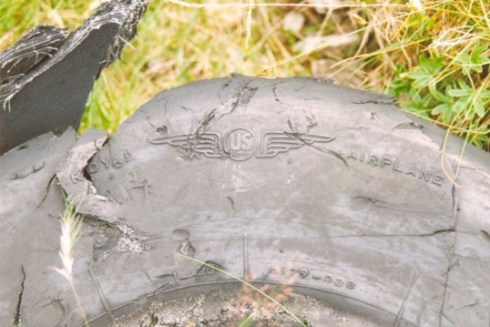 Tyre at the crash site of McDonnell F-101C 56-0013 at the crash site on Maol Odhar, Strontian