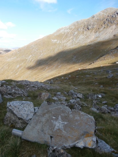 Part of the rudder from McDonnell F-101C 56-0013 at the crash site on Maol Odhar, Strontian