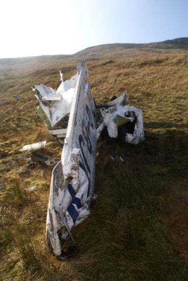Wreckage of Cessna 152 G-BJKY on Ingleborough, Yorkshire - Crash Site