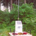 Memorial at the crash site of Fairey Battle Mk.I L5499 in woodland at Calverton, Nottinghamshire