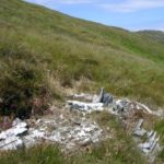 Wreckage at the crash site of Consolidated Catalina AH533 on the slopes of Cruach na Seilcheig, Jura