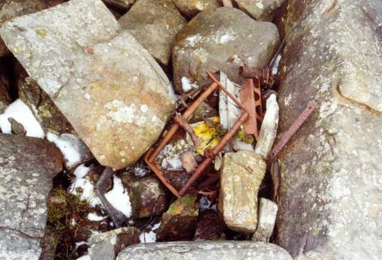 Wreckage at the crash site of Avro Anson DJ453 on Cross Fell, Cumbria