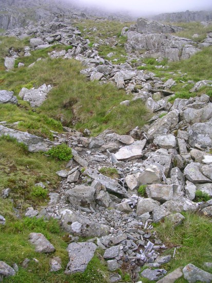 Wreckage at the crash site of Wellington DV800 on Carnedd Dafydd / Llewelyn