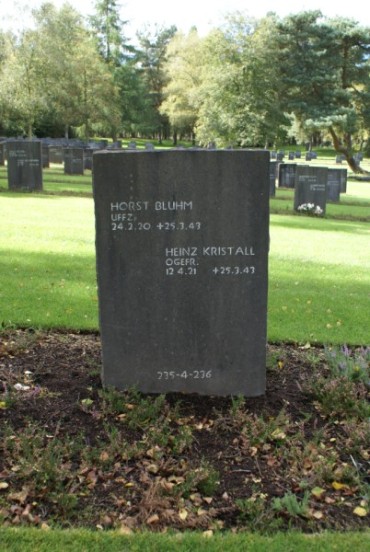 Grave marker of Horst Bluhm and Heinz Kristall at Cannock Chase German Military Cemetery