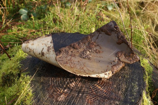 Wreckage at the crash site of Fairey Battle K7589 on Pumlumon Cwmbiga, Hafren Forest, Powys