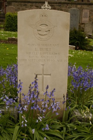 Grave of Sergeant Eric Burt at Edinburgh Liberton cemetery