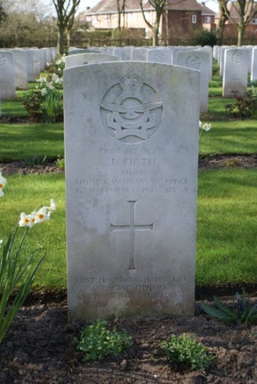 Grave of Pilot Officer James Firth at Chester Blacon Cemetery