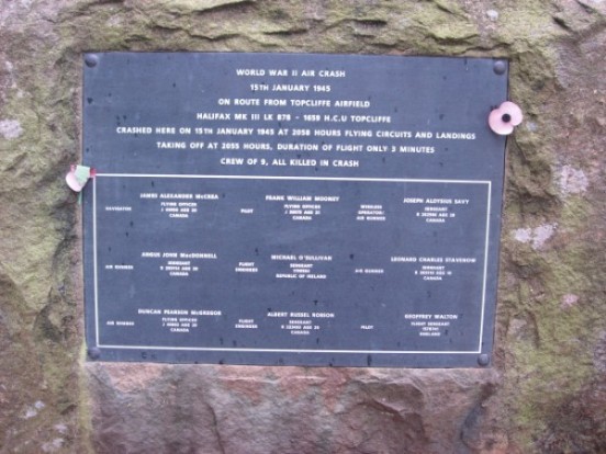 Memorial at the crash site of Handley Page Halifax Mk.III LK878 at Felixkirk, Thirsk, North Yorkshire