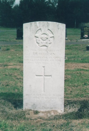 Grave of Flight Sergeant Thorstein Enevold Helgesen RCAF at Buxton Cemetery, Derbyshire