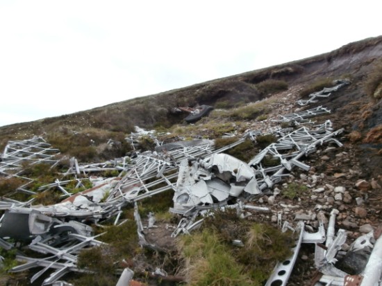 Crash site of Vickers Wellington Mk.IC R1093 on Carn Garbh near Brora, Sutherland