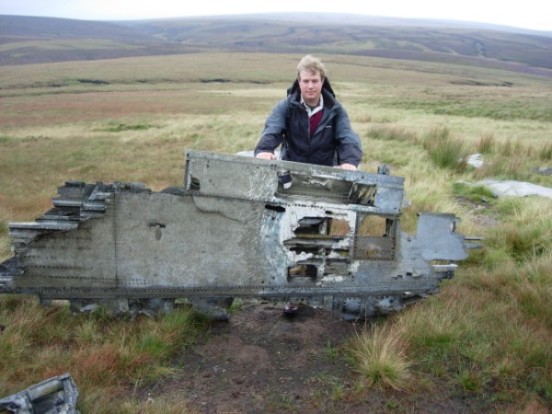 Wing from Canadair Sabre XD707 near the crash site on Ashop Moor, Derbyshire
