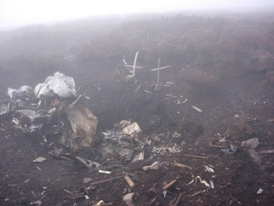 Wreckage at the crash site of Airspeed Consul (Oxford) TF-RPM on Crow Stone Edge, Howden Moors