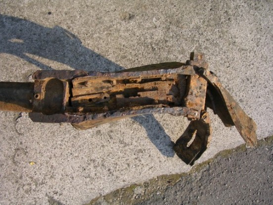 Hispano cannon from de Havilland Vampire VV602, recovered from Wildboarclough, Macclesfield, Cheshire