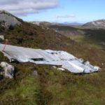 Port wing at the crash site of Fairey Firefly WB336 on Beinn Uraraidh, Isle of Islay