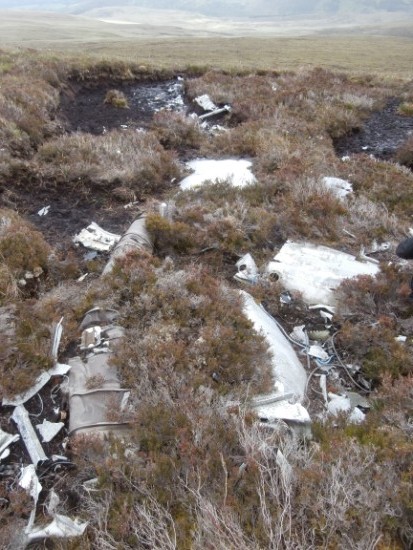 Crash site of English Electric Canberra P.R Mk.7 WT531 on Sron Gharbh, Scaraben, Berriedale, Caithness