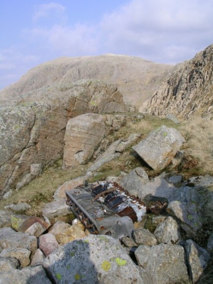Engines at the crash site of de Havilland Dominie X7394 on Broad Crag, Scafell Pike
