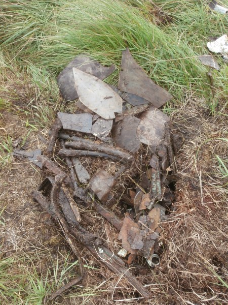 The crash site of Bristol Beaufort Mk.I DX118 on Brownhart Law, Cheviot Hills, Northumberland
