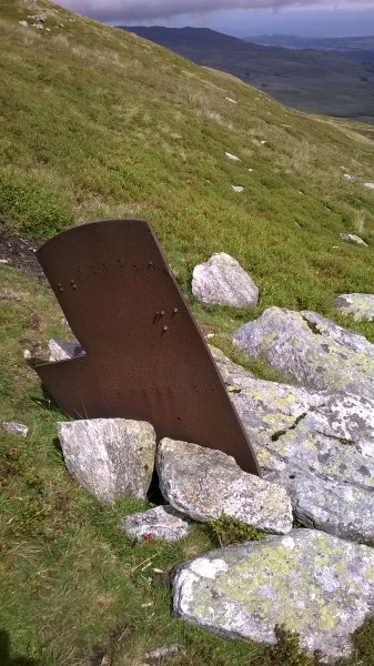 Wreckage at the crash site of de Havilland Mosquito HX862 on Drum, Conwy