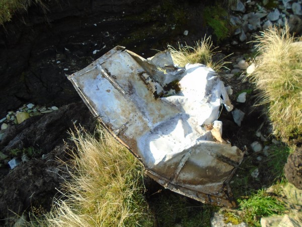 Wreckage near the crash site of Miles Master Mk.I N7761 on Broad Law, Scottish Borders