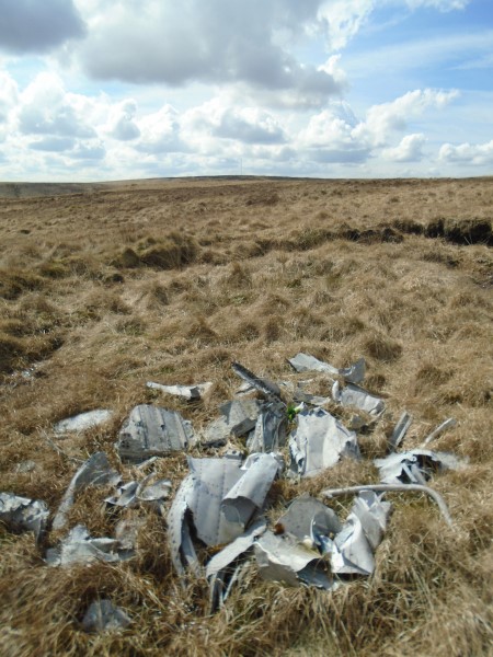 Crash site of Mustang Mk.III SR411 on Wives Hill, Darwen Moor