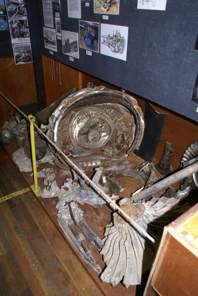Excavated remains of Supermarine Attacker F.B. Mk.1 WA535 at Winwick, Warrington