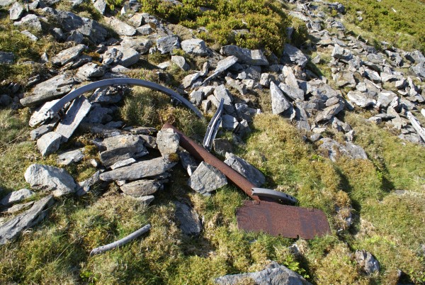 Crash site of B-26G 44-68072 on Y Garn, Snowdonia