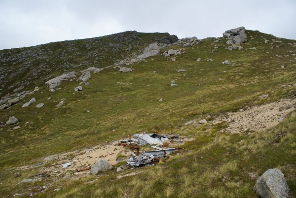 Wreckage at the crash site of B-24 42-41030 on Beinn Nuis, Isle of Arran