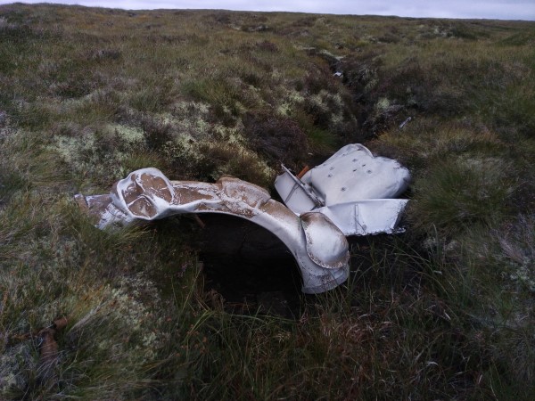 Crash site of Avro Anson R9583 on Carn nan Tri-tighearnan, Moy, Inverness
