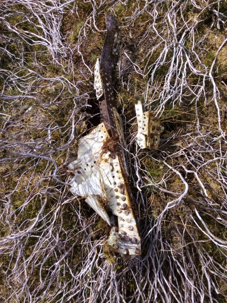 Wreckage from Hawker Sea Hawk WM986 at Allt Bad na Staing, Drynachan