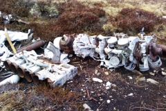 Remains of a Rolls Royce Merlin at the crash site