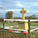 Memorial at the crash site of Armstrong Whitworth Whitley BD230 on farm land at Bullhurst Hill, Weston Underwood, Derby