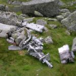 Aircraft wreckage, at Ffynnon Llyffant, near the crash site on Carnedd Llewelyn (Snowdonia) of English Electric Canberra WK129