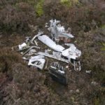 Wreckage at the crash site of Armstrong Whitworth Whitley Z9221 on Kirkby Malzeard Moor, Ripon, Yorkshire